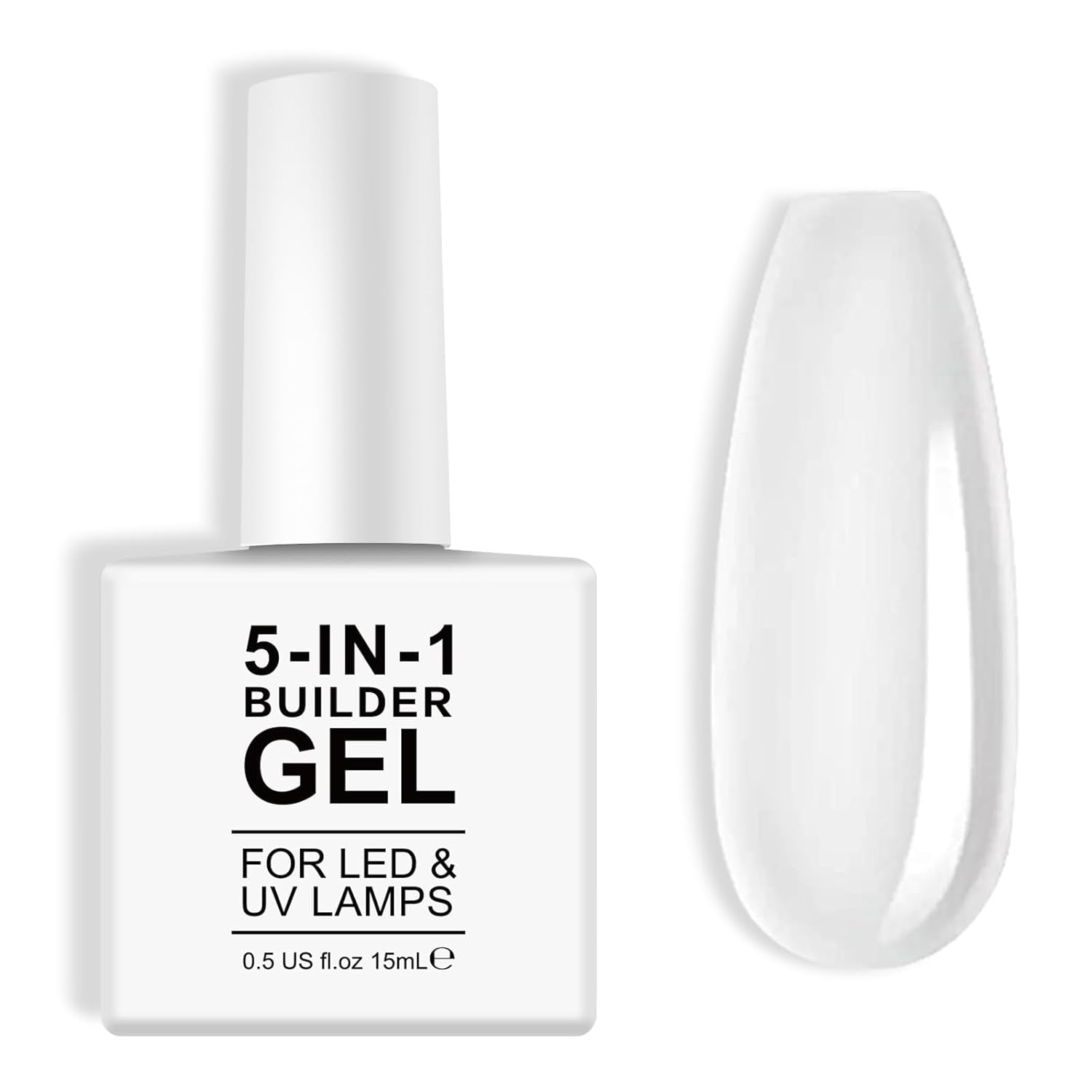 Builder 5 in 1 Builder Gel 15ml, Nail Builder Gel, Nail Builder Gel, UV/LED Nail Extension Nagellack, Extensions, Nail Art, Stickers, Gel Nail Builder Gel (Vit)