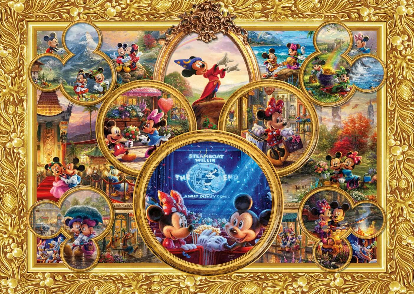 Schmidt Spiele 57371 Thomas Kinkade, Disney, Mickey & Minnie, Dream Collage 2, pussel 2000 bitar Puzzle Naty Shop