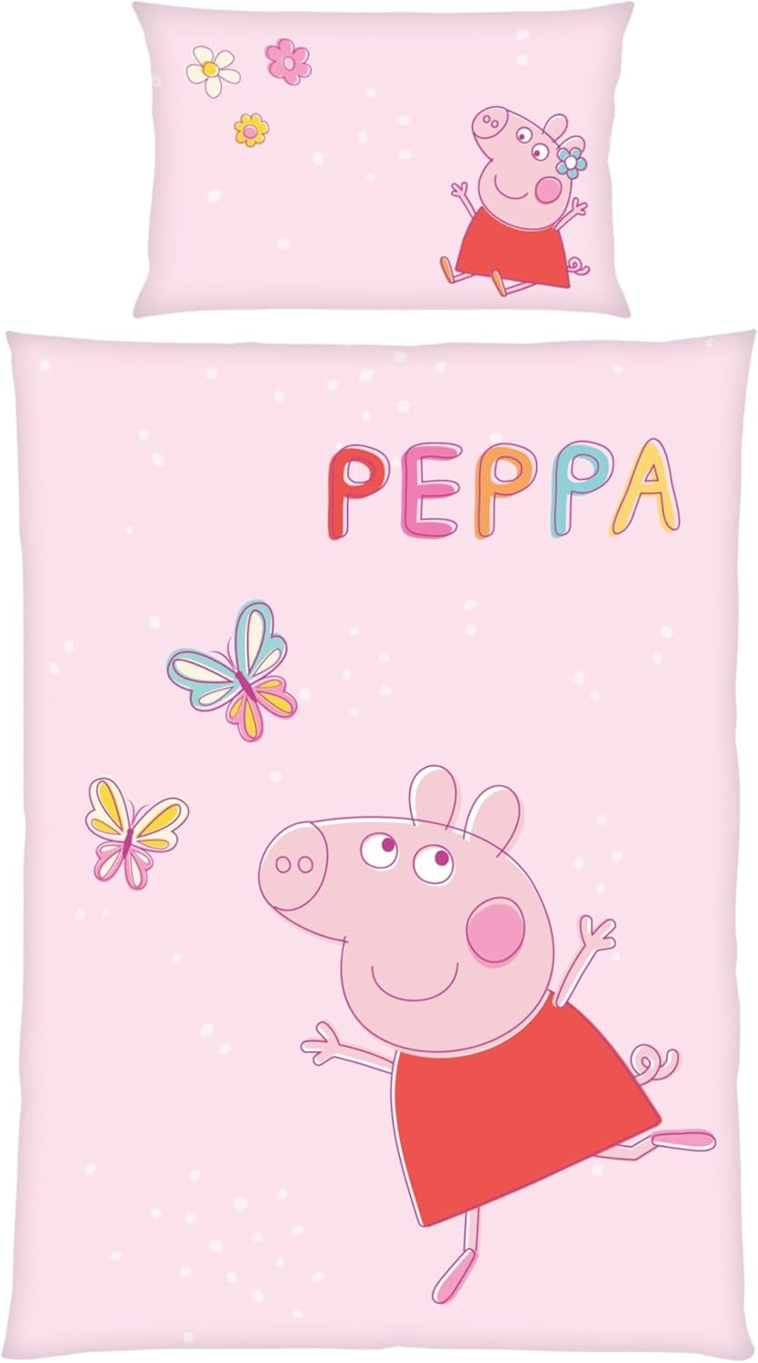 Peppa Pig barnbäddset, 100 x 135 cm och 40 x 60 cm, bomull Sängkläder - barn Naty Shop Standardtitel