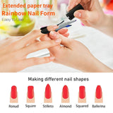100 st Nail Art-mallar Modelleringsmallar Självhäftande med 4 ark genomskinliga nagelkuddar och 3 nagelfiler Gel Nagelförlängningstillbehör för konstgjorda naglar