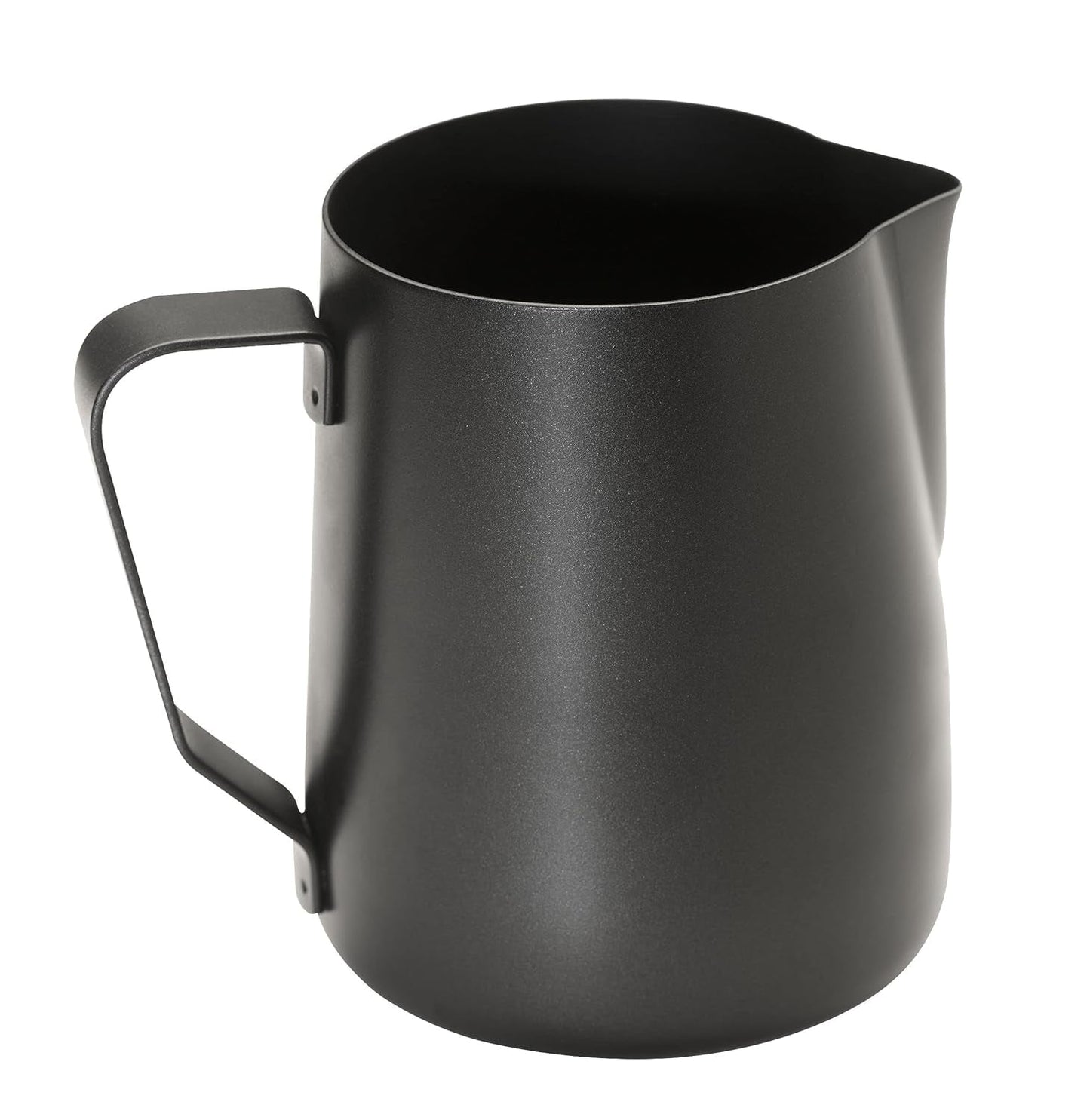 APS 10334 Mjölkkanna - Högkvalitativ mjölkkanna med non-stick beläggning, gjord av rostfritt stål - Perfekt för att skumma mjölk. Universalmugg, svart, 350 ml.