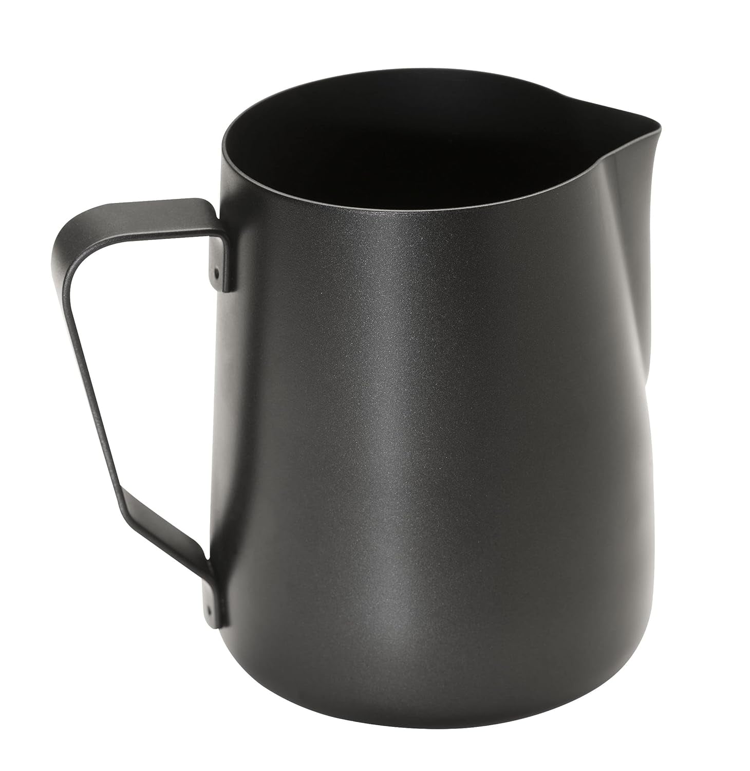 APS 10334 Mjölkkanna - Högkvalitativ mjölkkanna med non-stick beläggning, gjord av rostfritt stål - Perfekt för att skumma mjölk. Universalmugg, svart, 350 ml.