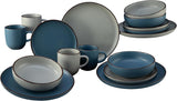 CreaTable, 21016, Modern Scandic Blue-Grey Series, 16-delad servisset, Porslinskombinationsservice, Diskmaskin och mikrovågssäker, Kvalitetstillverkning