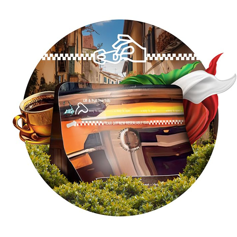 Rostade kaffebönor Italiana Bellagio 1kg | 80 % Arabica och 20 % Robusta | med inslag av nötter och mörk choklad | nyrostad, låg syra | för kaffemaskiner | Blue Orca Coffee