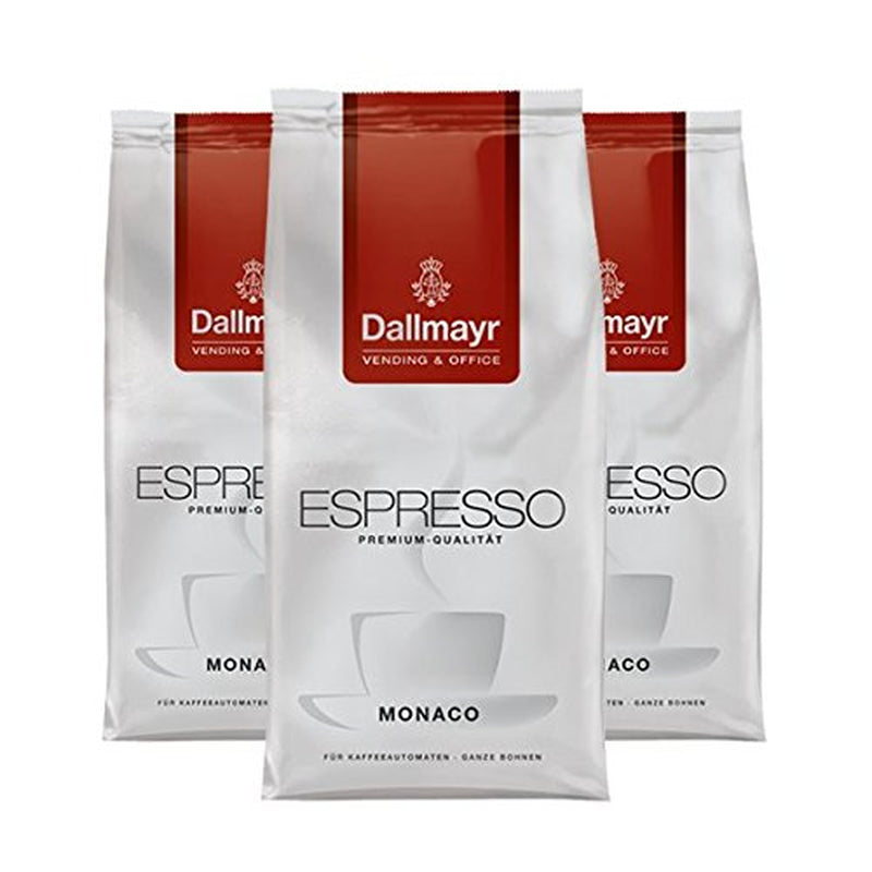 Espresso Monaco för maskiner och skrivbord, hela bönor, 1000g, förpackning om 3