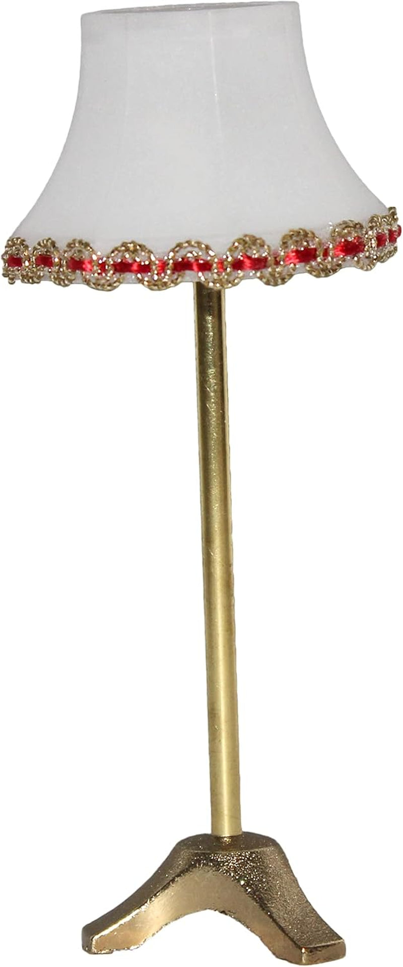 19211 - Miniatyr - LED - Golvlampa med plastskärm och metallfot, guldfinish, 110 mm hög