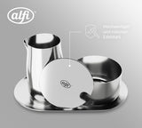 MJÖLK OCH SOCKER SET alfi högkvalitativt polerat rostfritt stål mjölk- och sockerset, elegant design, tål diskmaskin, hållbart