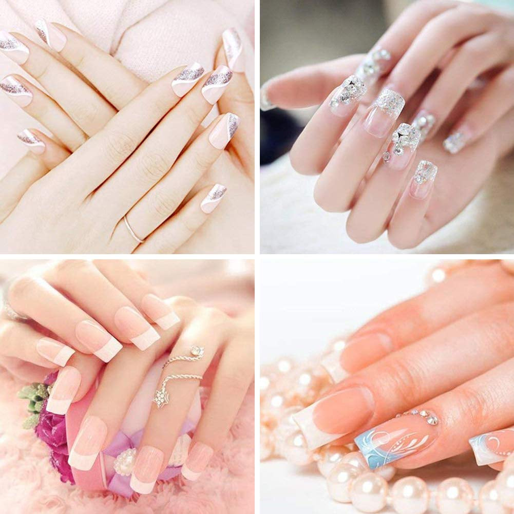 1000st lösnaglar 10 storlekar Naturliga nagelspetsar Konstgjorda franska nagelspetsar Konstgjorda nagelspetsar lösnagelspetsar Box Art Tips för kvinnor tjejer