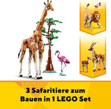 LEGO Creator 3In1 Animal Safari, kreativt set med djurfigurer, 3 byggalternativ: Leksaksgiraff, gasell och lejon, leksaksdjur för flickor och pojkar, naturpresent för barn från 9+ år 31150 Byggset Beuche den LEGO-Store