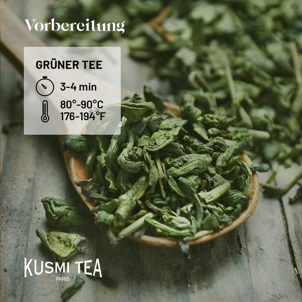 Kusmi Tea - Paket med 2 - Jasmine Green Tea - Ekologisk Jasmine Green Tea Blend - 100 % ekologiskt grönt te - Kan konsumeras varmt eller kallt - 2X20 tepåsar