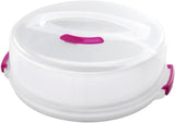 Metaltex tårtbehållare, justerbar i höjdled, polypropen, vit/transparent, ⌀ 30 cm, höjdjusterbar 8 och 15 cm Naty Shop matförvaringslådor 30 X 30 X 15 Cm
