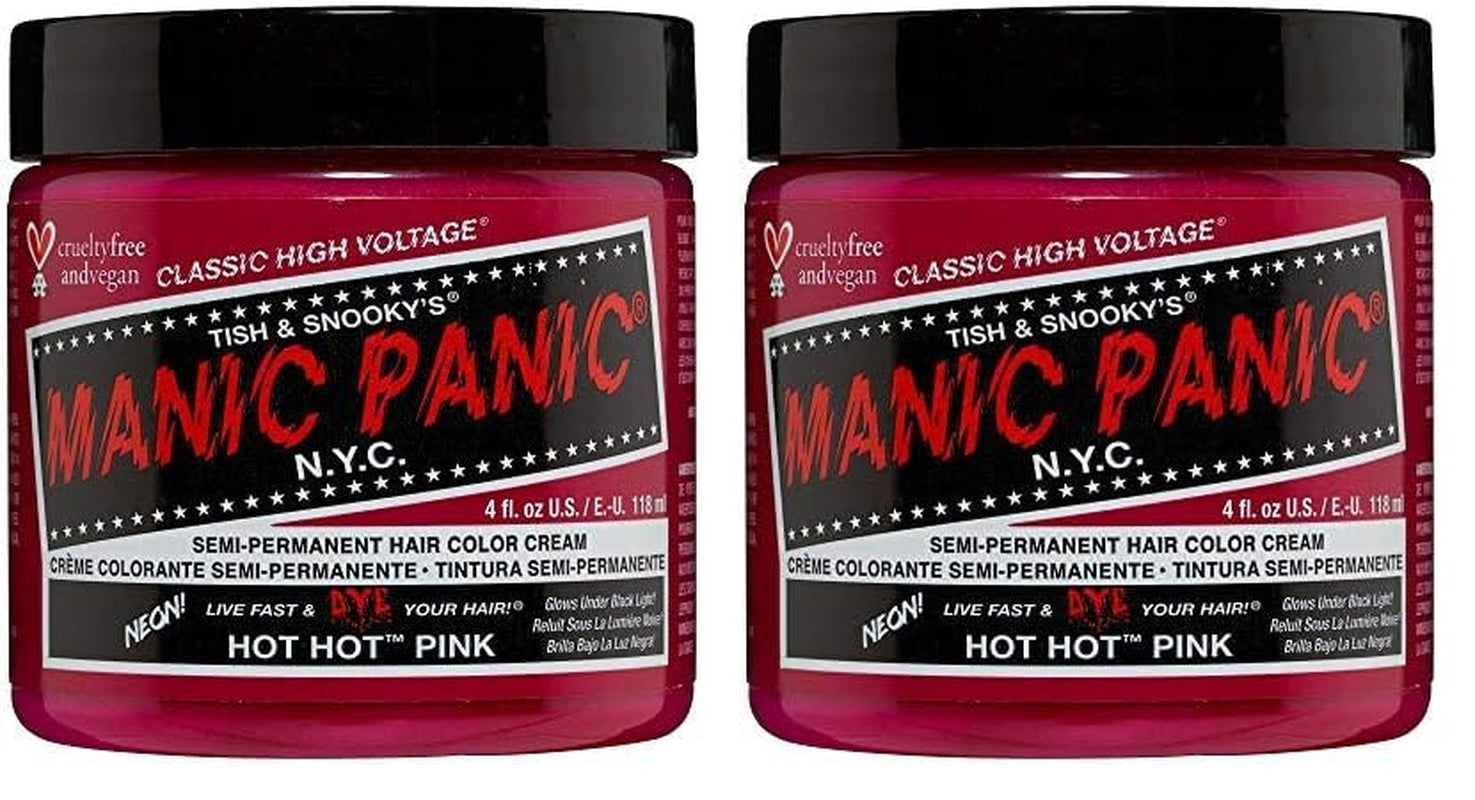 Manic Panic Hot Hot Pink Classic Cream Vegan Cruelty Free Semi Permanent Hårfärgning 118ml Naty Shop Hårfärg Hot Hot Pink 118 Ml (2 Pack)