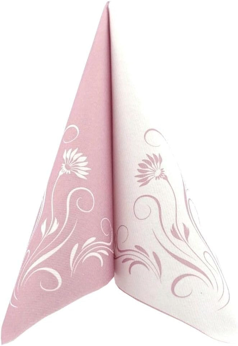 Appartina Elegantia 40X40 Cm Tygliknande luftlagda servetter, högkvalitativ bröllopsservett, tygliknande bröllopsservetter Engångsservetter för olika tillfällen (Dusky Pink)