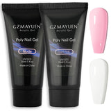 GZMAYUEN Poly Nail Gliding Solution 30ml * 2 Nail Extension Gel Flytande Poly Extension Gel - Enkel DIY Gliding Solution med borste