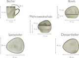 CreaTable, 23769, CLOUDY Series, Sand, 10-delat servisset, porslinskombinationsservice, diskmaskin och mikrovågssäker, kvalitetstillverkning