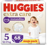 Huggies Extra Care blöjor, ultraabsorberande, storlek 5 (12-17 kg), 68 st.