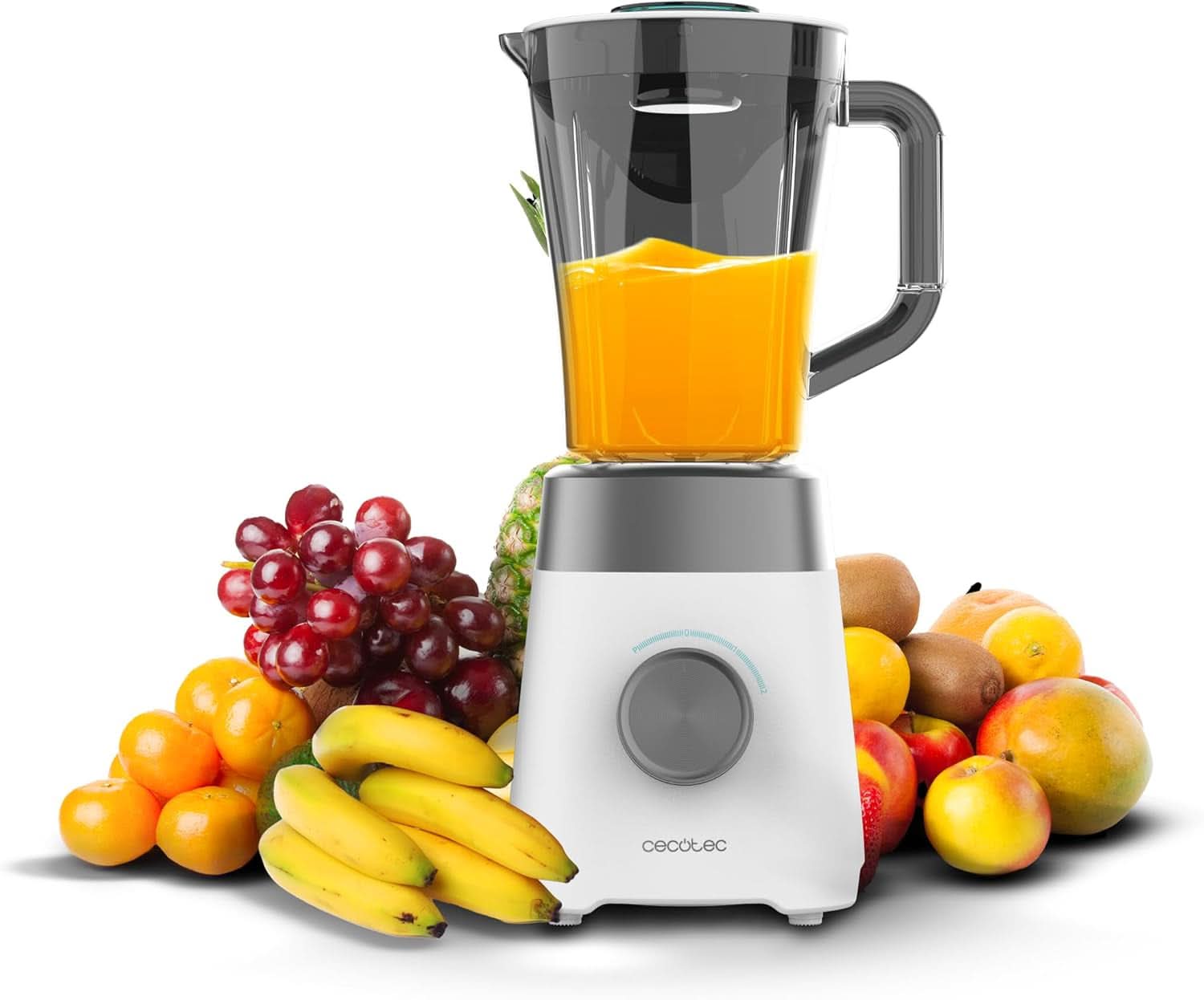 Cecotec Standmixer Power Black Titanium 2200MAX Smooth, 2200 W Maximale Leistung, 6 Klingen Aus Edelstahl, Ice-Crush-Funktion, Turbo- Och Smoothie-Funktion, Autoclean-Funktion Kök Naty Shop Weiß 1300 W | 1,5 L | Plast