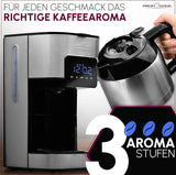 Kaffemaskin Profi Cook | 8-10 koppar | Timer | Sensor Touch-kontroller | 1,2 liter dubbelvägg termokanna | Smakförsegling | Kaffebryggare med filter i rostfritt stål | PC-KA 1191