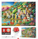 Educa - Pussel 500 bitar för vuxna | Färgglad by vid sjön, 500-bitars pussel för vuxna och barn från 11 år, landskapspussel, illustration (19552) Puzzle Naty Shop