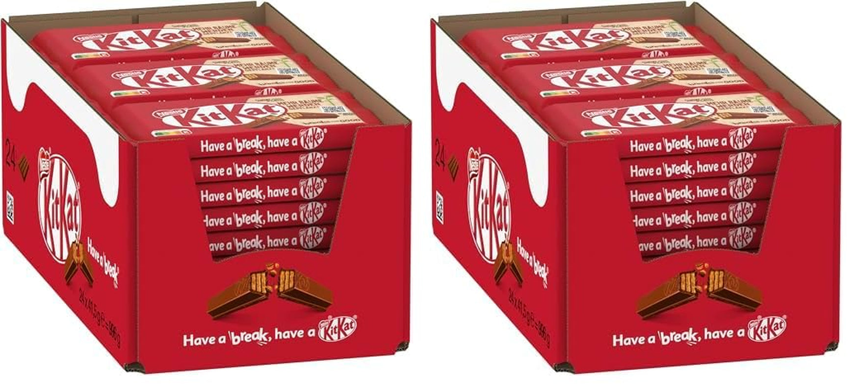 Nestlé Classic Chocolate Bars, Mjölkchoklad Crunchy Wafer Bars, förpackning med 48 (24 x 41,5 g)