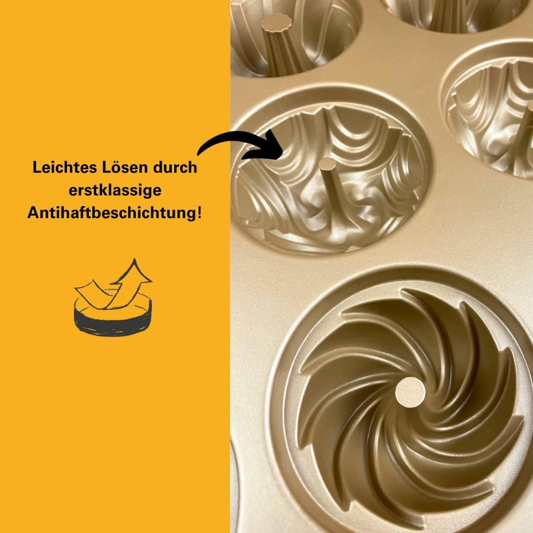 Birkmann, Contoura, Gugelhupfblech Violet, Backform Aus Aluguss, Mit Antihaftbeschichtung Und Rezept, 887077 Formar och brickor för bakning Naty Shop