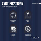 GYADA COSMETICS, hyalurvedisk stärkande ayurvedisk kompress, professionell behandling för fint och svagt hår, antifrizz med methi, maca, neutral henna, 200 ml Naty Shop hårmask