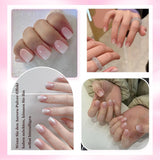 120 st Nakenrosa falska naglar med nagellim - 12 storlekar Kort oval fyrkantig press på naglar - Vackra naglar, limma på konstgjorda naglar - Lämplig för kvinnors DIY-nageldesign (Squaval Pink Gradient)