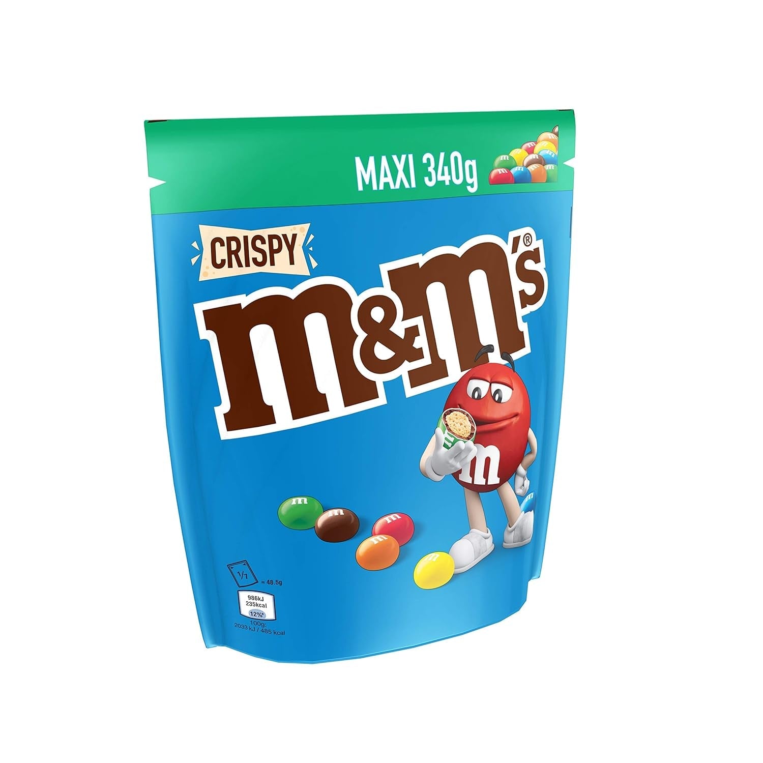 M&M'S Crispy, Chocolate Crispy Linser och Crispy Center, Choklad, 1 förpackning (1 x 340 g) (förpackning med 2)