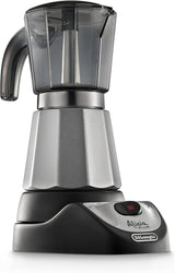 De'Longhi Alicia Plus EMKM6.B Moka Pot (360° roterbar, 550 W) Silver-svart