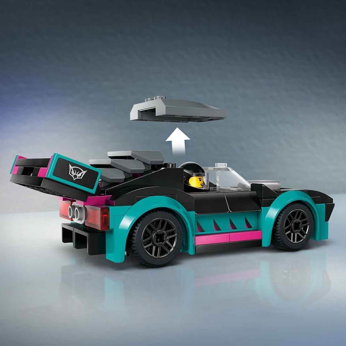 LEGO City Car Transporter med racerbil, leksaksbil med justerbar lastramp och racerbil, byggset med 2 minifigurer, racerförare och lastbilsförare, för barn från 6 år 60406 Byggset Besuche den LEGO-Store