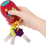 Battat leksaksnyckel babyleksak - Färgglad bilnyckelring med ljus och ljud för barn från 10 månader och uppåt Bebe Toys Naty Shop