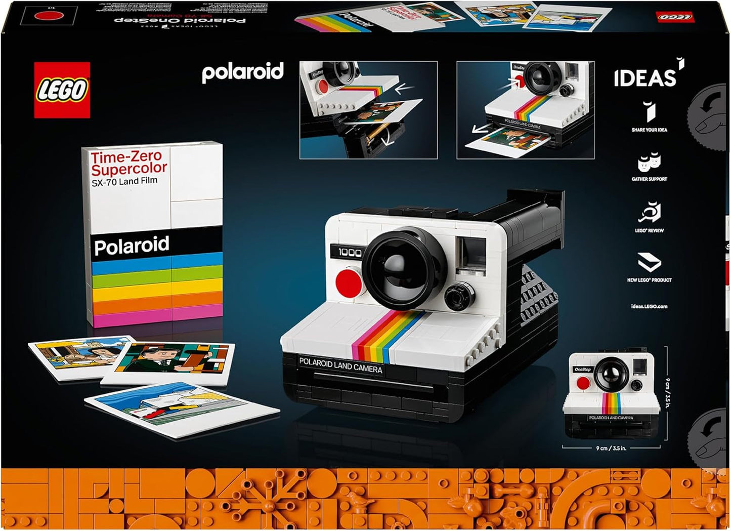 LEGO Ideas Polaroid Onestep SX-70 kameraset för vuxna, samlarobjekt med autentiska detaljer, Kreativ aktivitet, Fotopresenter för kvinnor, män, honom, henne och tonåringar 21345 Byggset Besuche den LEGO-Store