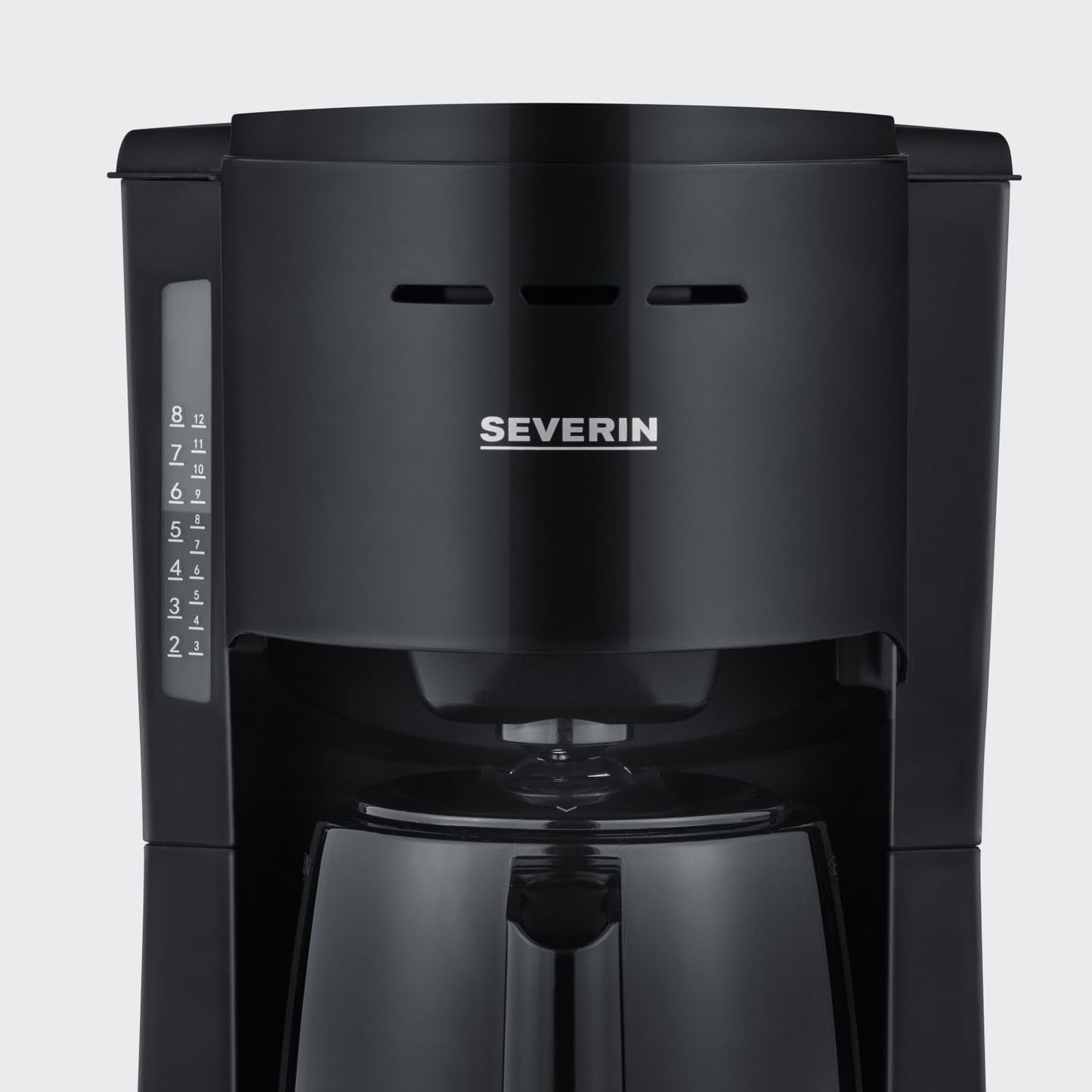 SEVERIN Filter kaffebryggare med termokanna, upp till 8 koppar kaffebryggare, attraktiv filterbryggare med isolerad karaff, svart, 1 liter, KA 9306