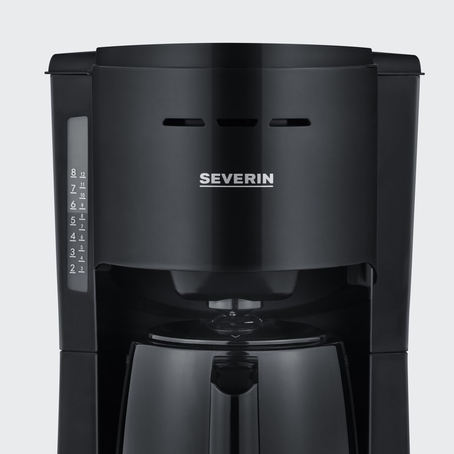 SEVERIN Filter kaffebryggare med termokanna, upp till 8 koppar kaffebryggare, attraktiv filterbryggare med isolerad karaff, svart, 1 liter, KA 9306