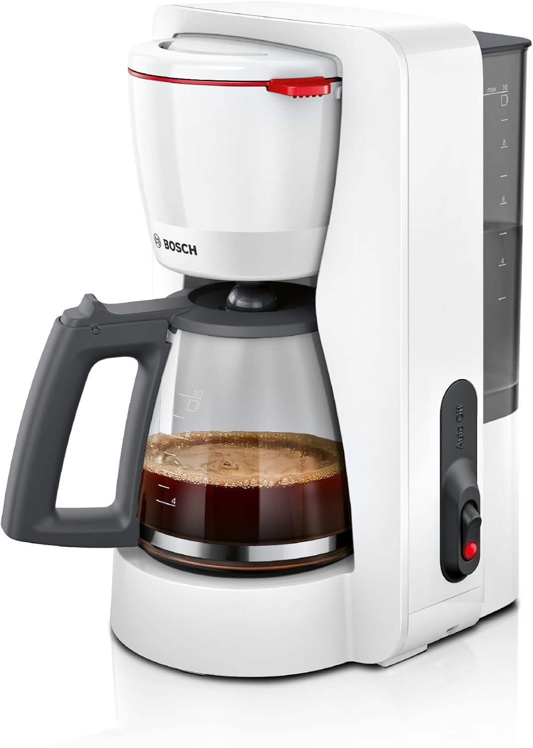 Bosch MyMoment TKA2M113 Filter Espressobryggare, 1,25L glaskaraff, 10-15 koppar, 40 minuters varmhållningsfunktion, Antidroppsystem, Roterande filterhållare, Löstagbar vattentank, 1200 Watt, Mattsvart