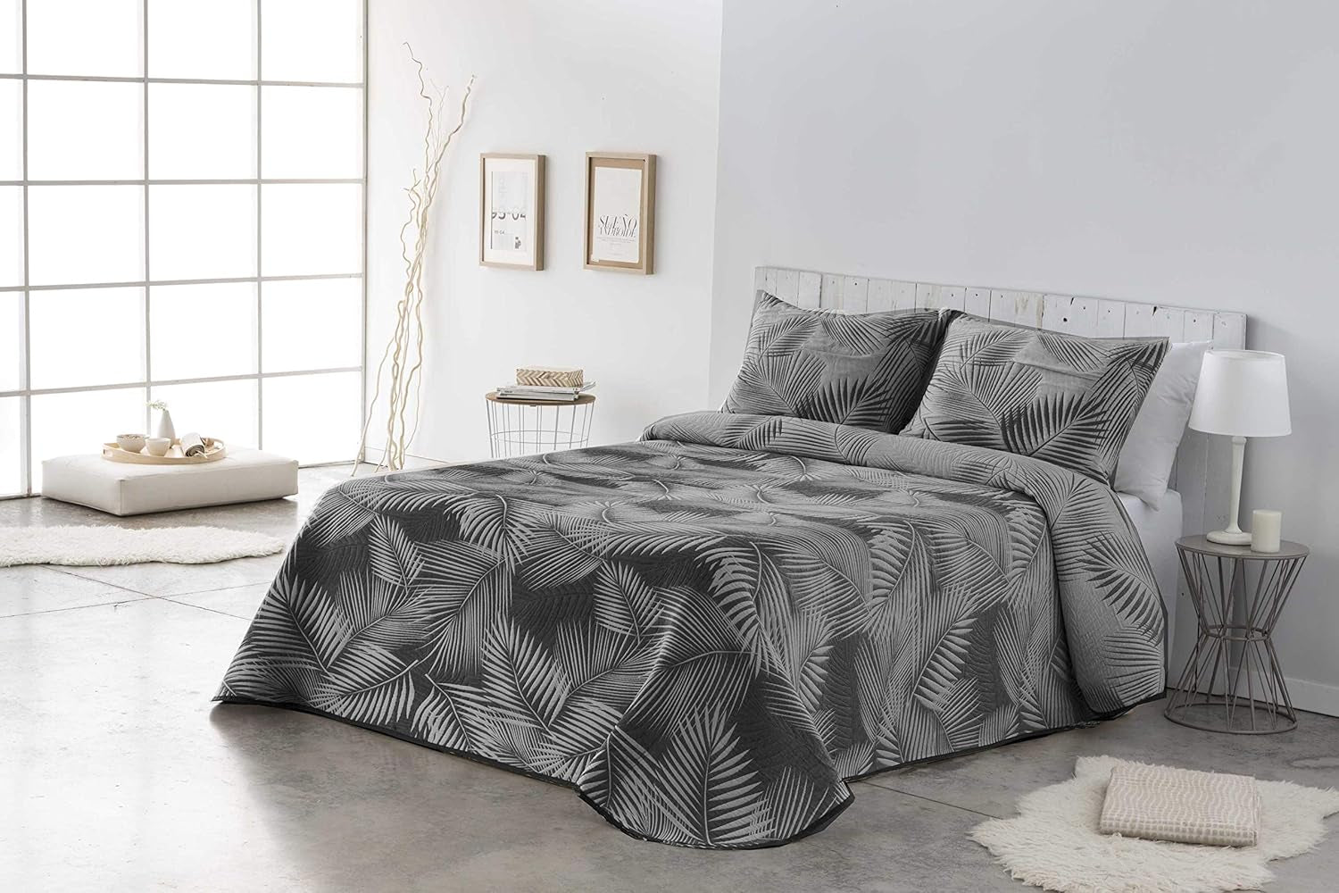 VIALMAN Sofia 30 Bouti Lätt täcke för dubbelsäng | täcke storlek 250 X 270 cm, grå Täcken och täcken Naty Shop fläckiga 135X190 Cm