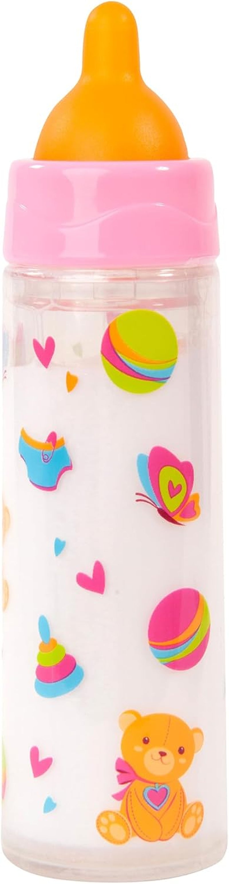 Bayer Design 79201AE magisk flaska, mjölkflaska, dricksflaska, docktillbehör, vit och orange