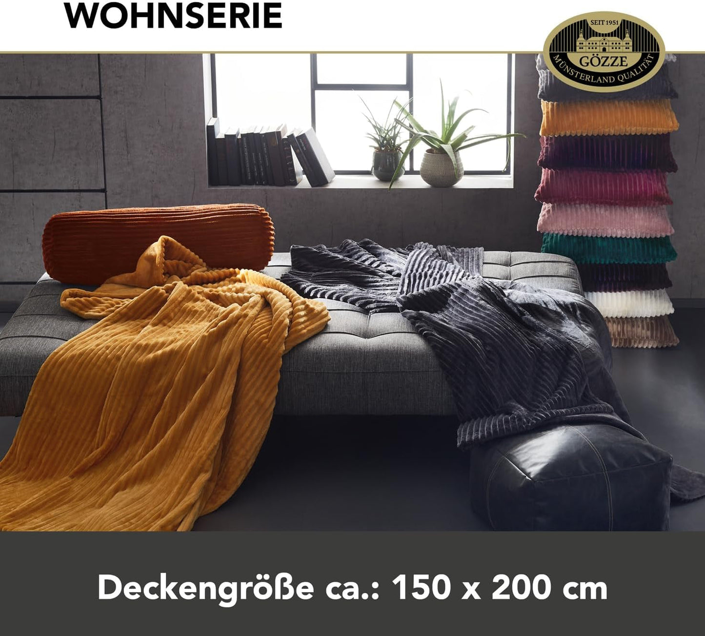 Gözze vardagsrumsmatta i sammetslook, 150 X 200 cm, vit ull, 40067-00-150200 Sängar och filtar Besuche den Gözze-Store