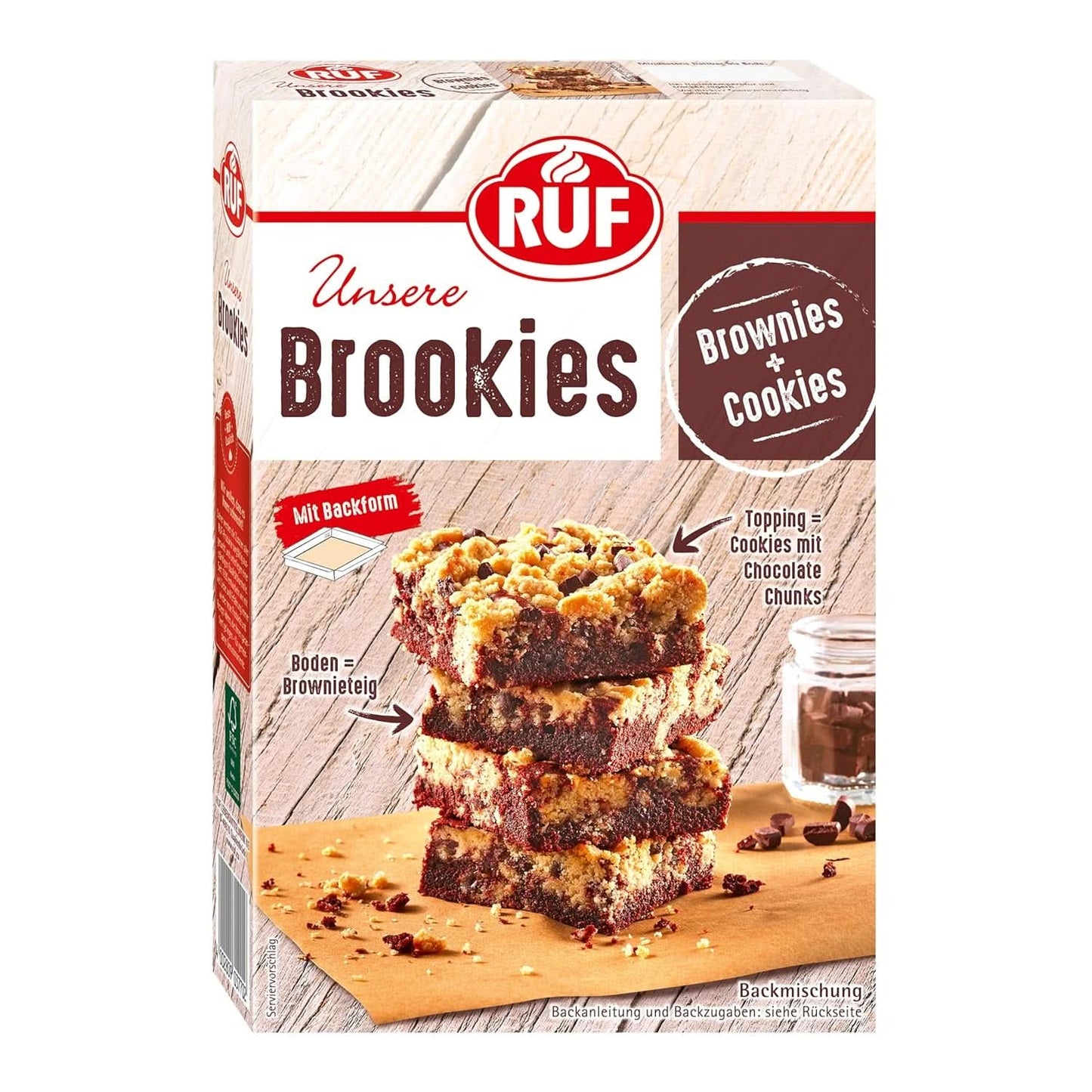 RUF Brookies, björnbärsblandning och kakor, 460 gram Naty Shop Kitchen 460 gram Brookies