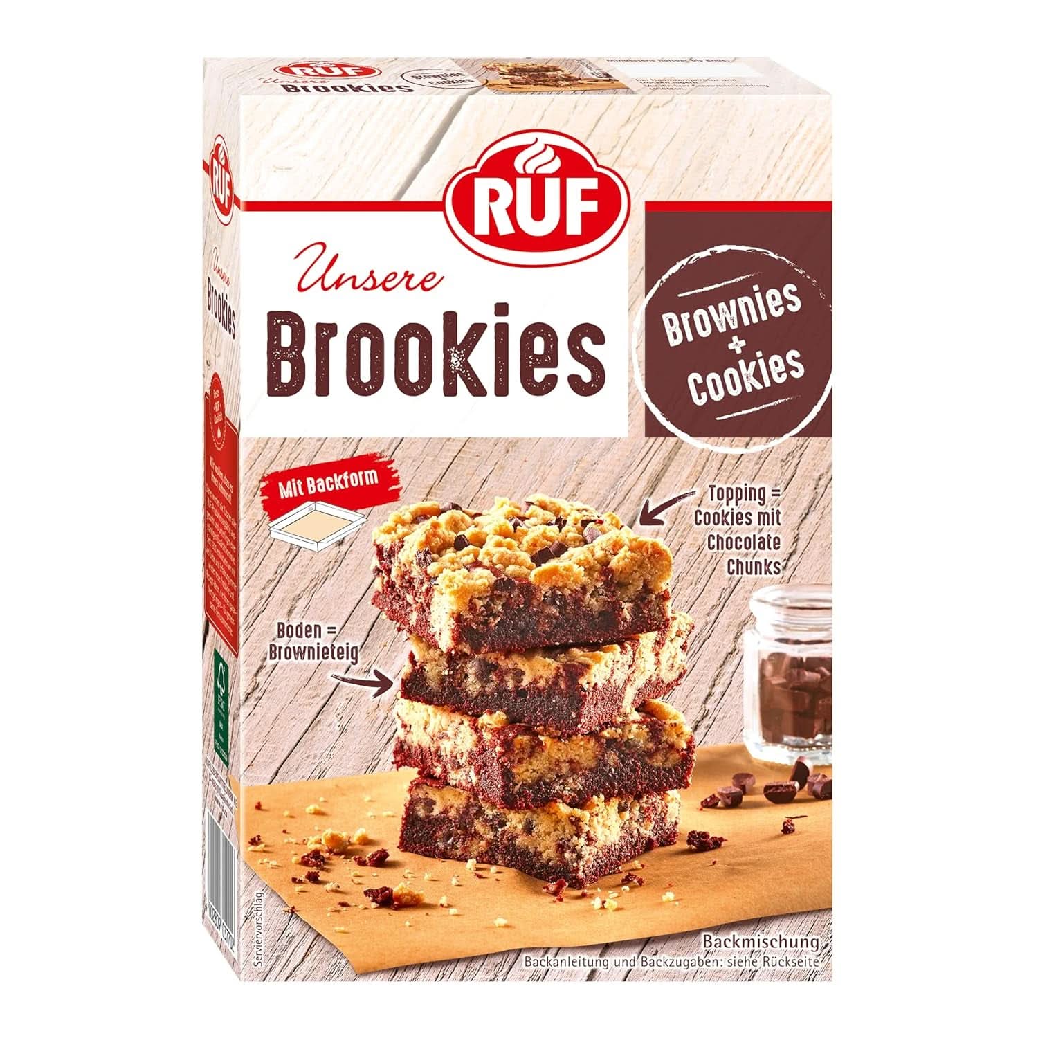 RUF Brookies, björnbärsblandning och kakor, 460 gram Naty Shop Kitchen 460 gram Brookies