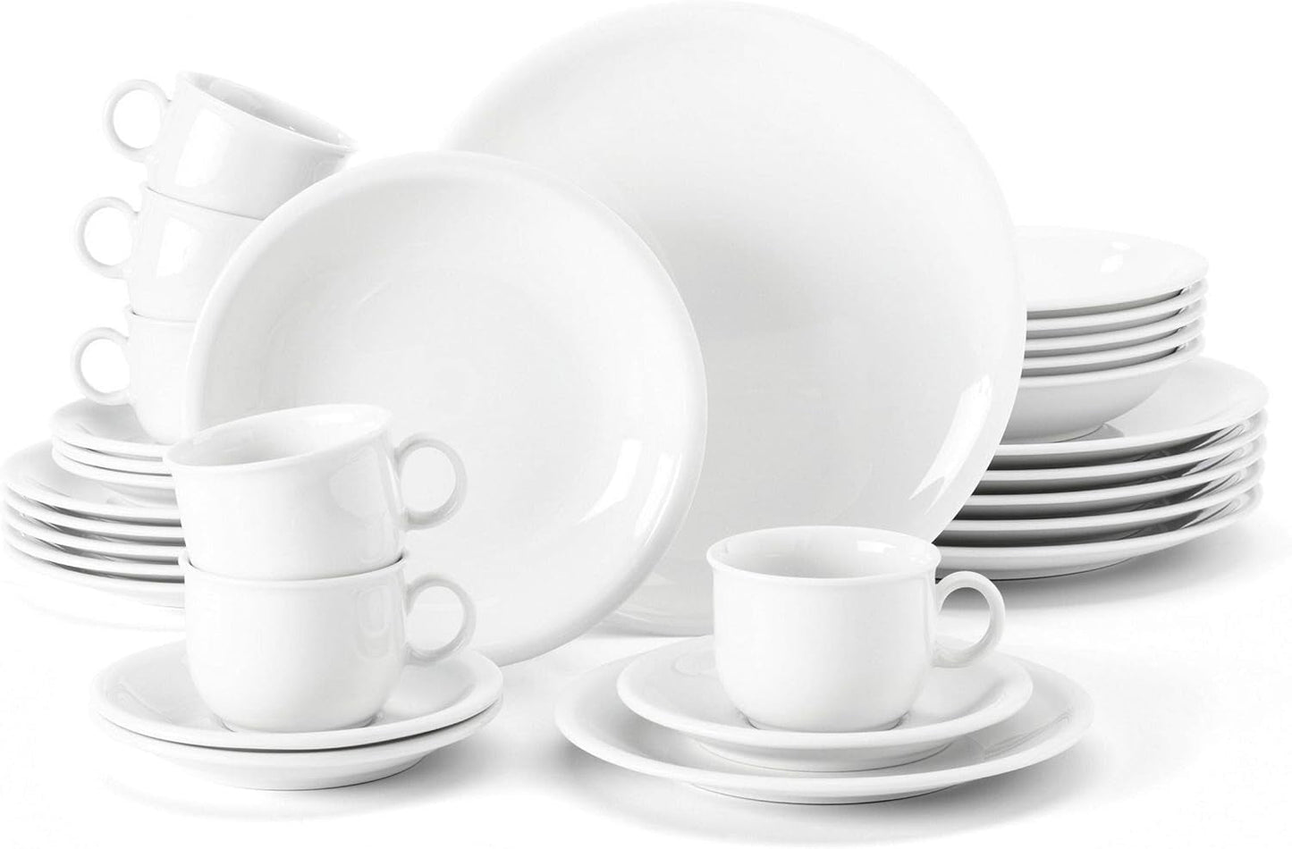 Seltmann Weiden 001.716175 Kompakt vit 30-delad servisset, vit/enkel