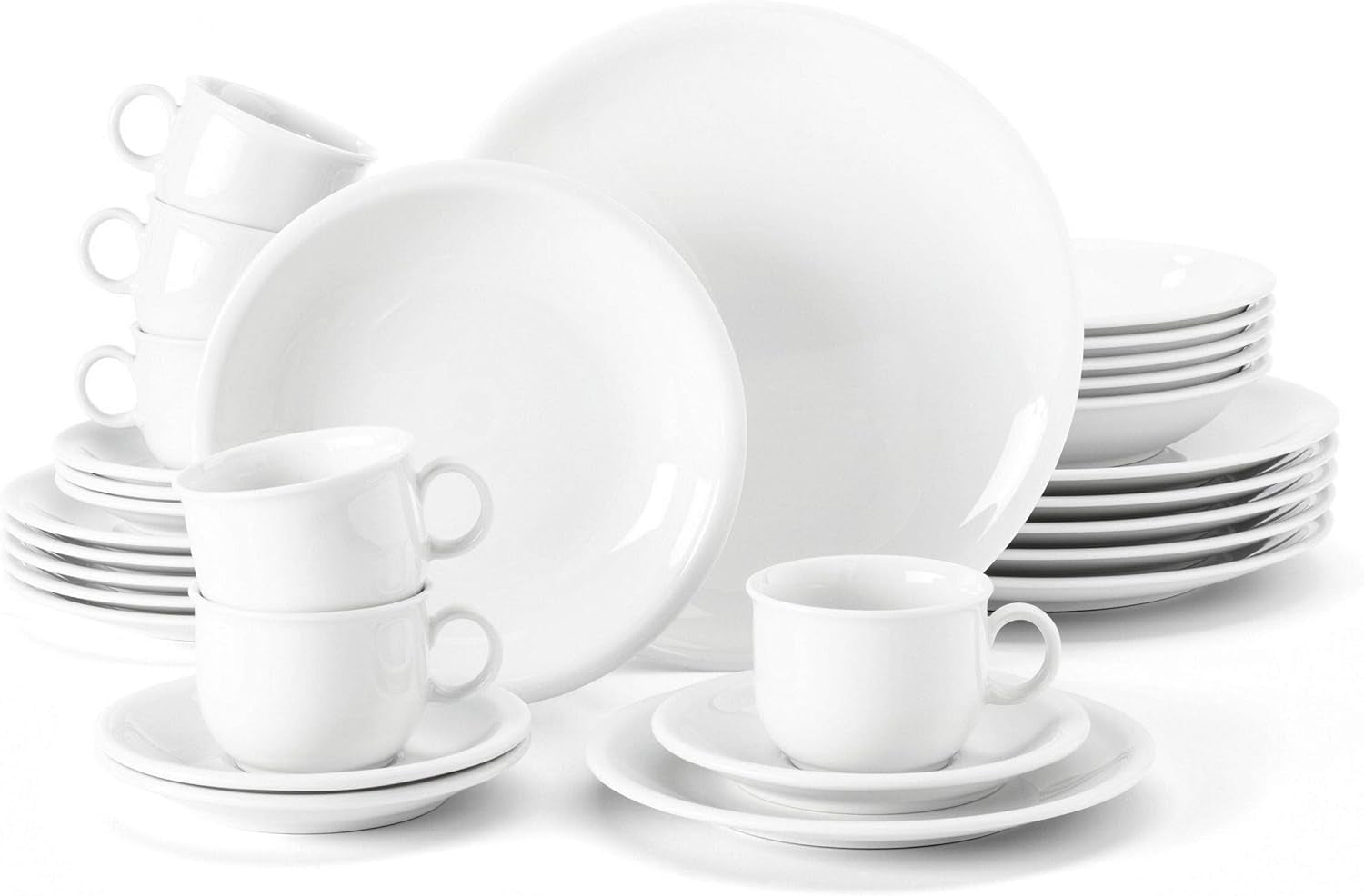 Seltmann Weiden 001.716175 Kompakt vit 30-delad servisset, vit/enkel
