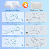 HOMCA nackkudde Ortopedisk kudde 2 i 1 Memory Foam Kudde Nackstödskudde Ergonomisk huvudkudde för rygg-, sido- och buksmärtor 60 X 13/11 X 40 cm Naty Shop Cervikala ortopediska kuddar