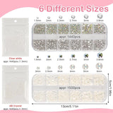 5820 Stück Strasssteine ​​Nägel, Glitzersteine ​​Nägel Und Halbrunde Perlen, AB Kristall Rhinestones, Flatback Nagel Steine ​​Mit Pinzette Und Stift Für Nagel/Diy (Mehrere Größen Und Farben)