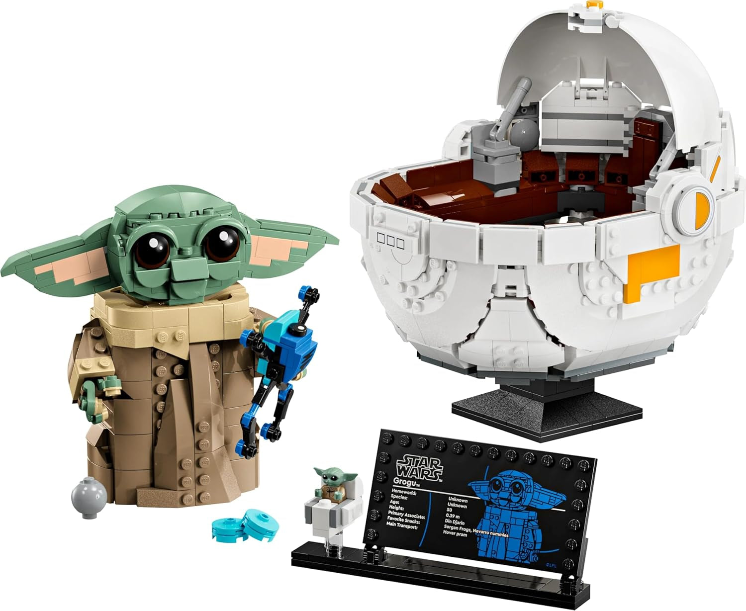 LEGO Star Wars 75403 Grogu i sin Mandalorian Repulsor-vagga - Samlarbar minifigur - Modell att bygga, leka och visa - Hemdekorationer - Present till pojkar och flickor i åldern 10+ Byggset Besuche den LEGO-Store