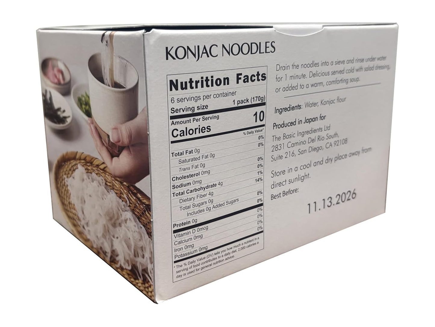 Shirataki konjacnudlar från Japan, 6 x 170 g | Keto-diet | Noll kolhydrater | Glutenfri Låg i kalorier