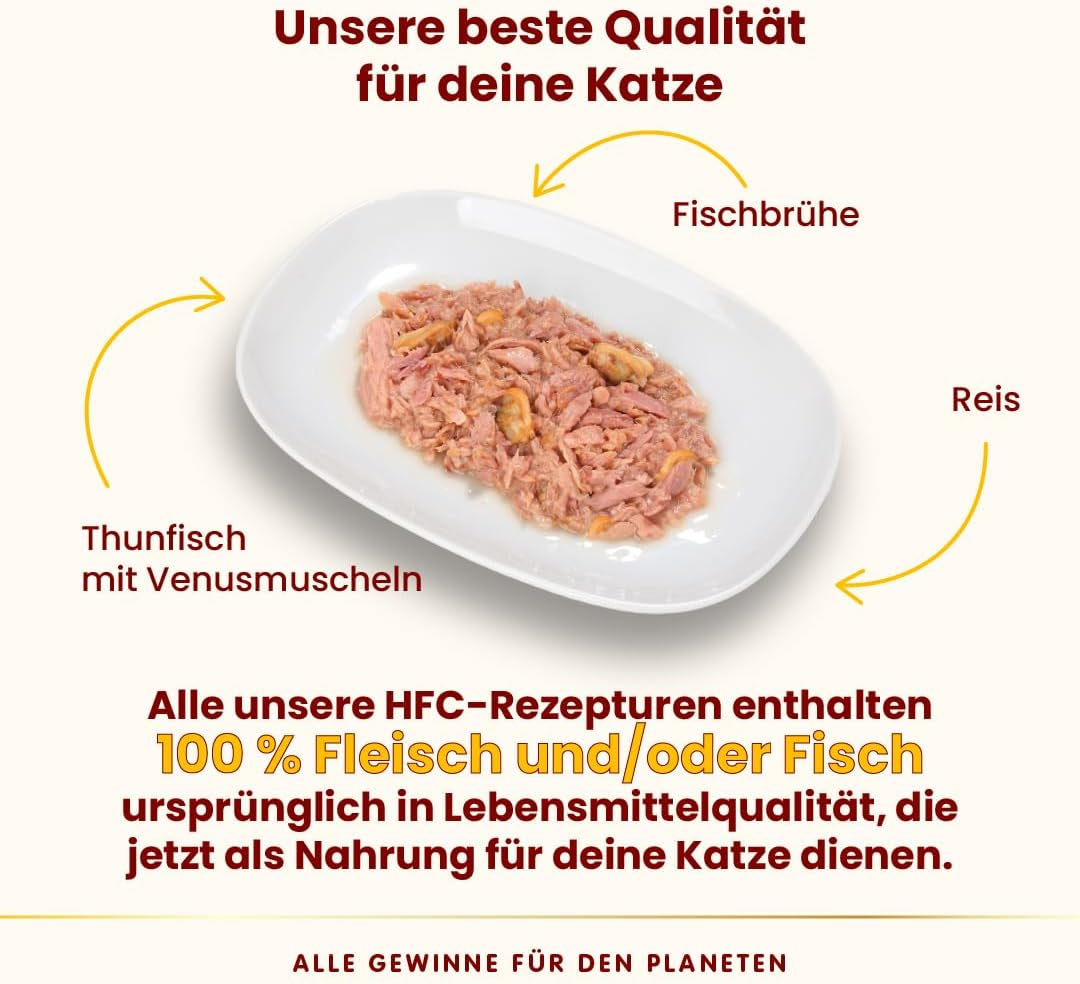 Almo Nature HFC Naturligt vått kattmat - Tonfisk med musslor, förpackning om 24 (24 x 70 g)