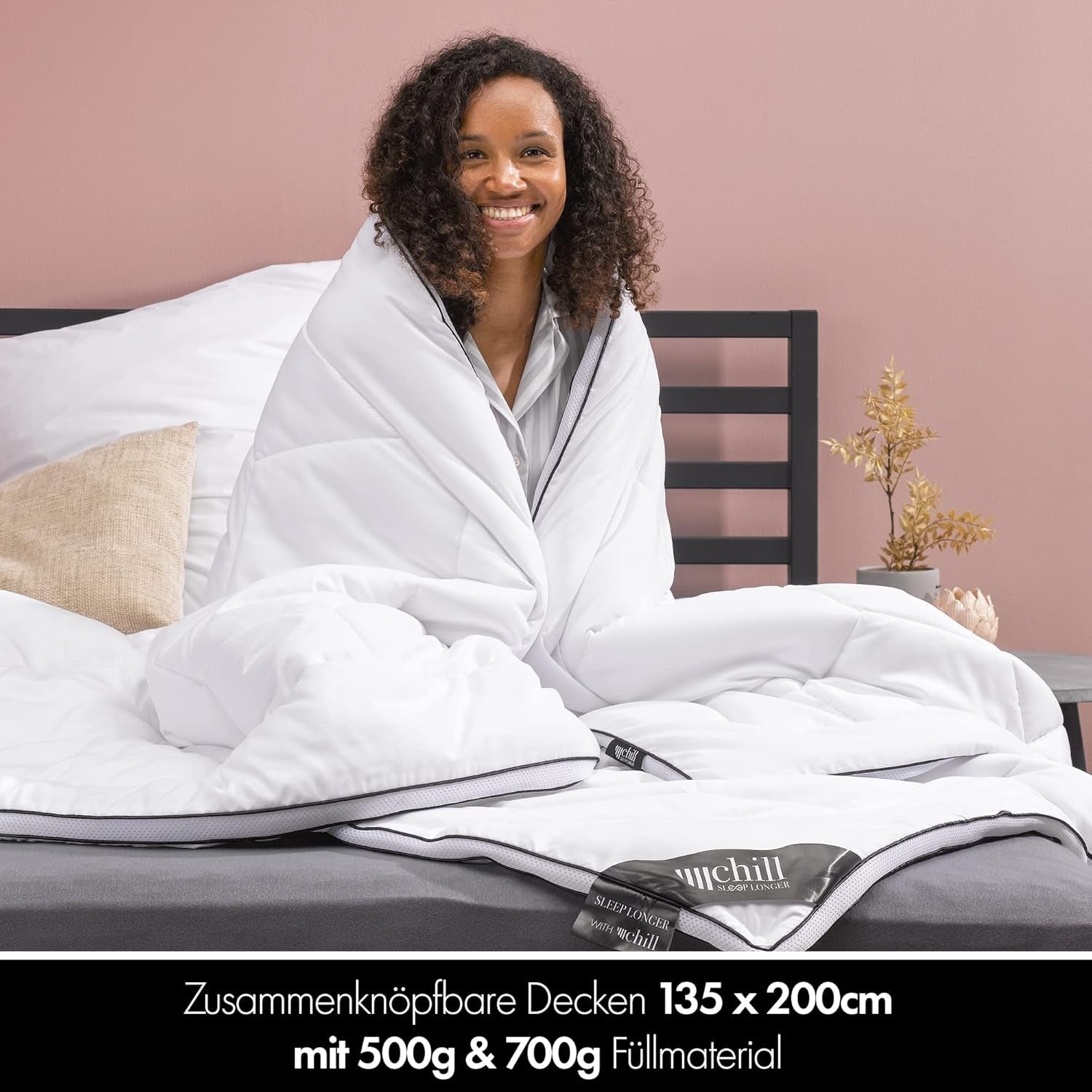 4 Seasons Quilt 135X200-2 i 1 All-Season Quilt 135X200 - Andningsbart, tvättbart och veganskt täcke - Duotäcke med komfortband för att sova - 500G & 700G fyllnadstäcken och täcken Naty Shop