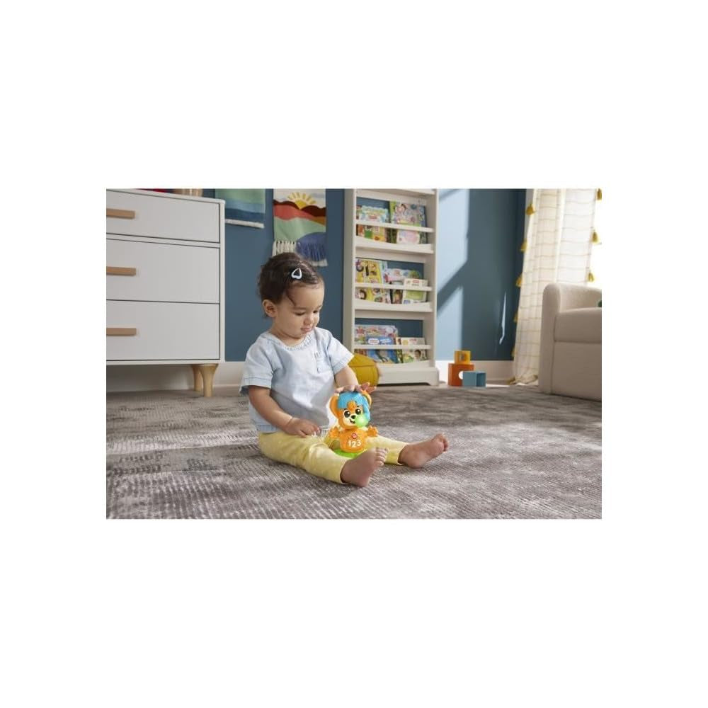 Fisher-Price Sync Squad rävbänkleksak, leksak för spädbarn och småbarn med musik och interaktiva lampor, från 9 månader, fransk version, HYK94 Jucarii Bebe Naty Shop