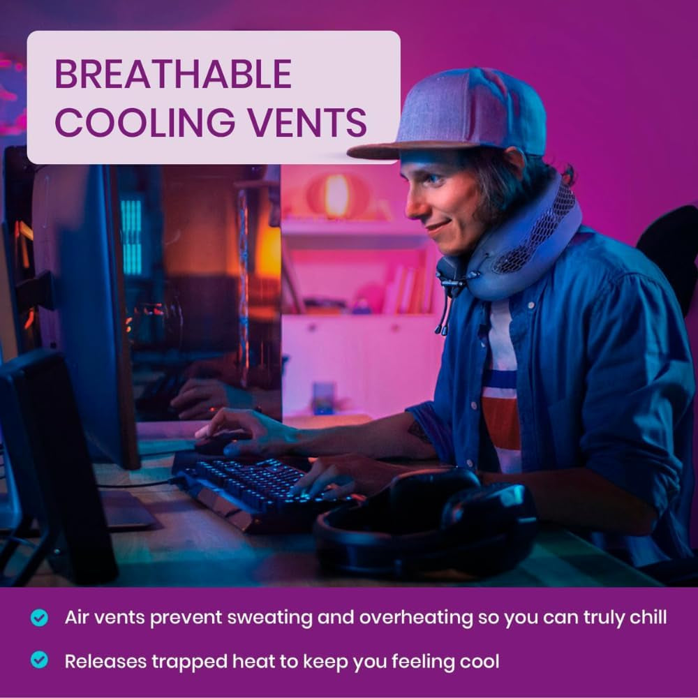 Cabeau Cool Long Haul Travel Kudde – Evolution Cool – Memory Foam med ventiler – Kompakt med väska (röd)